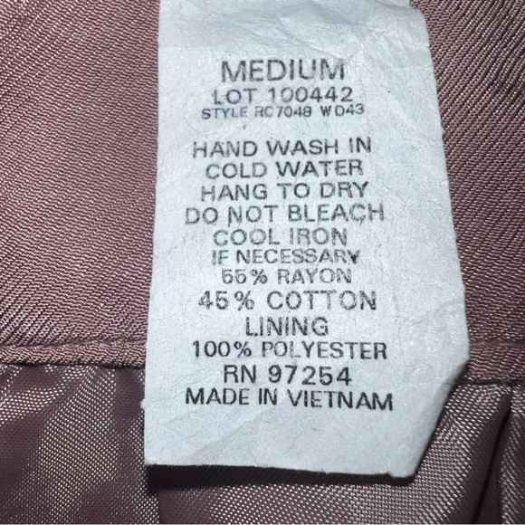 Cotton Blend Mauve Purple A-Line Skirt w/ Sash + Zipper by One Clothing, Medium - Picture 5 of 8